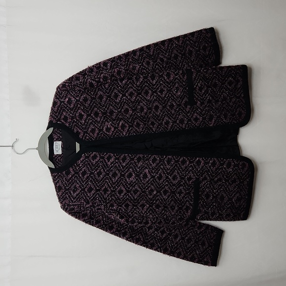 Koret Womens Vintage Wool Blend Blazer Size S Black/Pink/Gray Textured Weave Bus - Picture 11 of 15